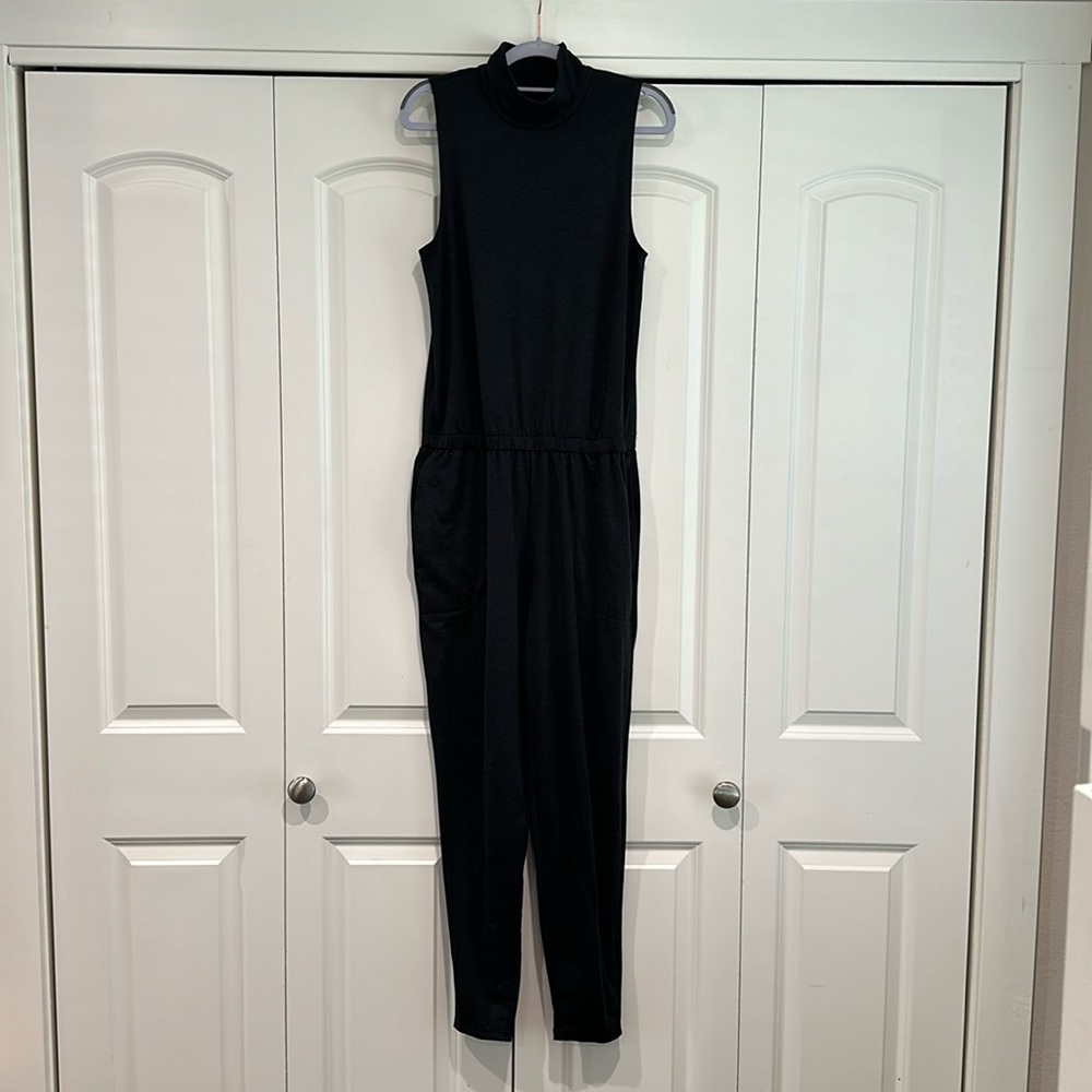 Oiselle Lux Mock Neck Jumpsuit, Size S, Black